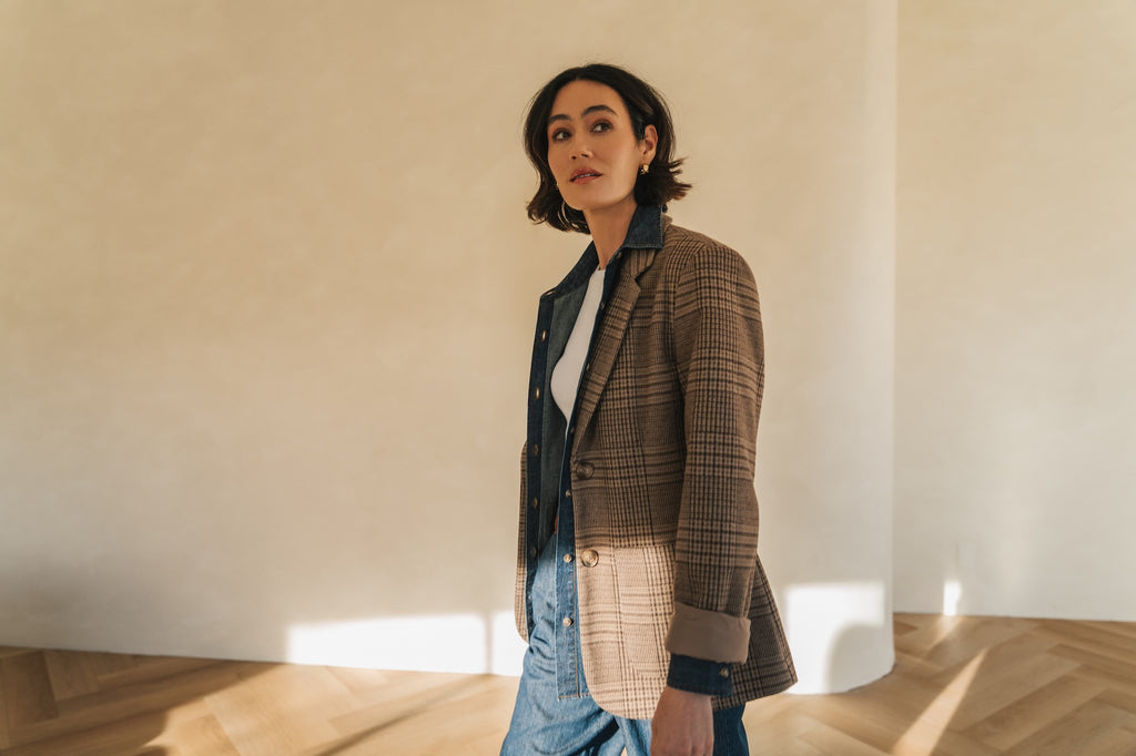 Manteau carreuax mi-saison femme Québec, Canada