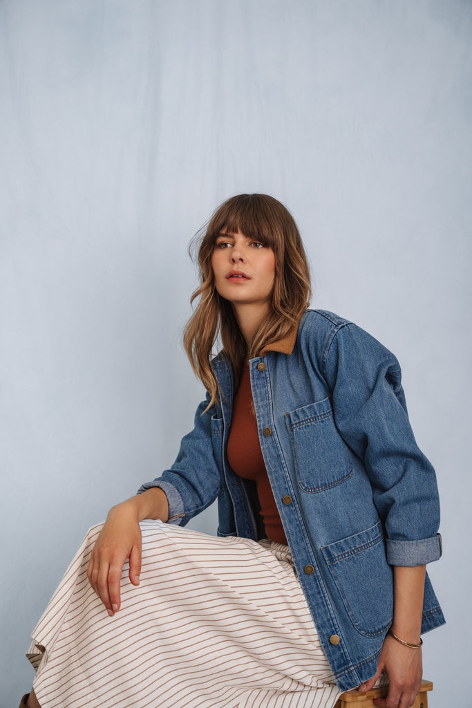 veste en denim mi-saison