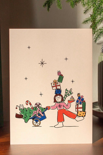 Carte de souhaits Jongler avec le Temps des Fêtes par La Kapine Québec, Canada