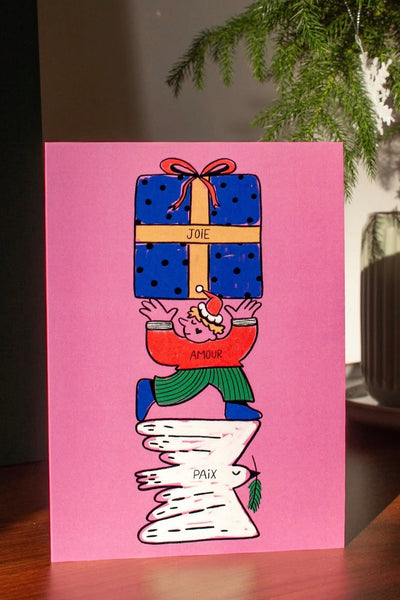 Carte de souhaits Joie Amour Paix par La Kapine Québec, Canada