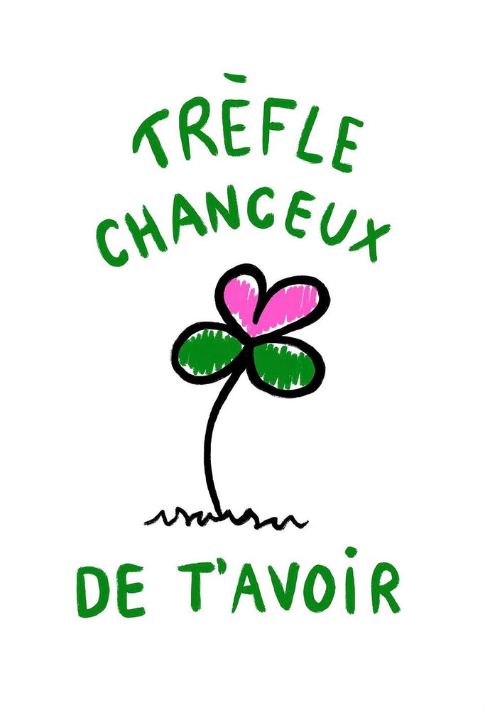 Carte de souhaits Trèfle Chanceux de t'avoir La Kapine Québec, Canada