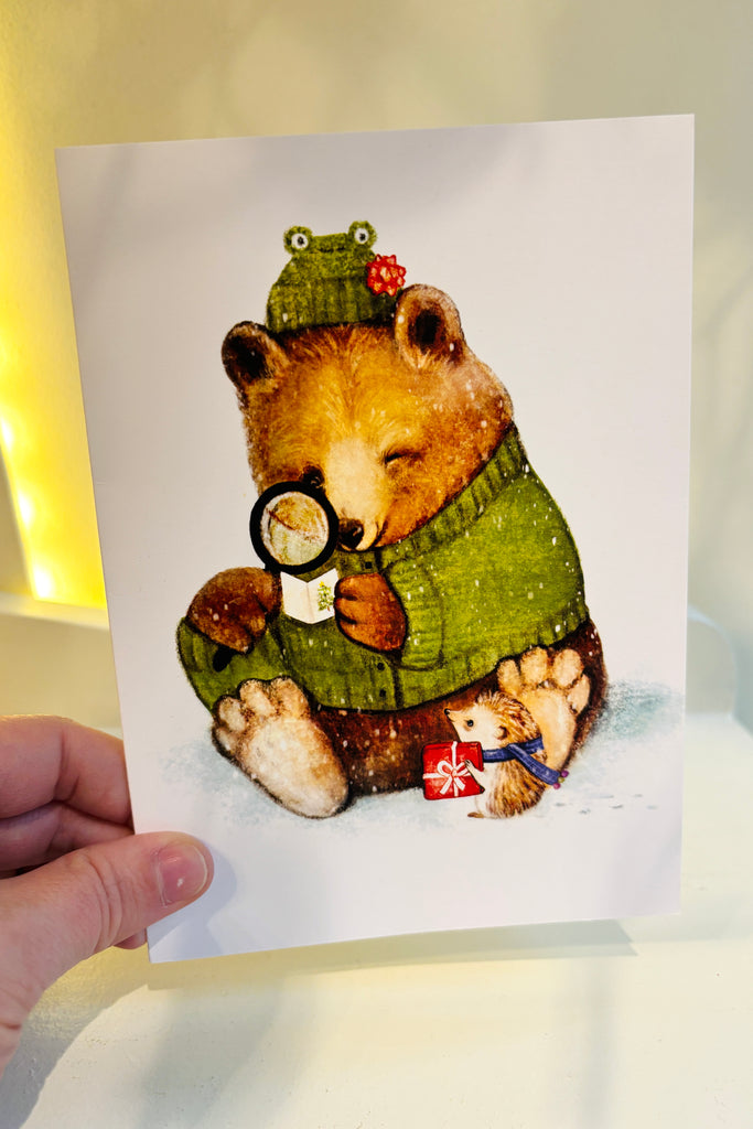 Carte de noël illustration québécoise Québec, Canada