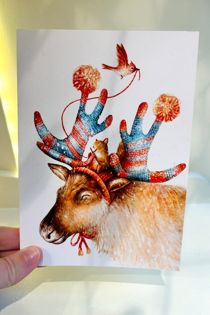 Carte de noël illustré Québec