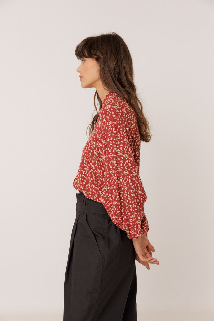 Chemise imprimé ethnique cerise Indi & Cold Québec, Canada