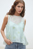 Blouse sans manches à fleurs brodées Lywen - vert d'eau Suncoo Québec Canada
