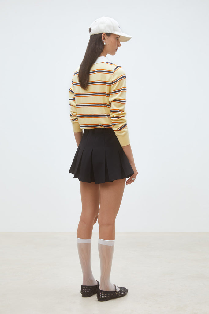 Pull polo à rayures jaune femme Québec, Canada