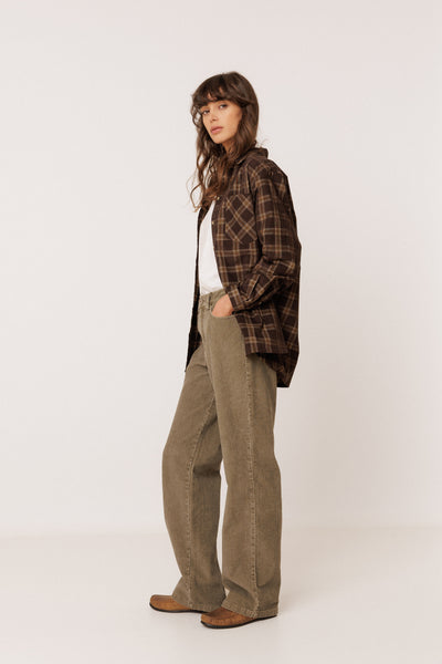 Pantalon velours côtelé vert militaire Indi & Cold Québec, Canada