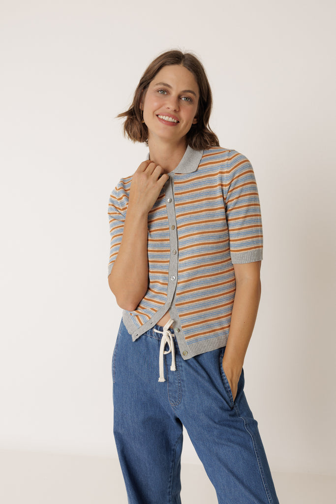 GILET TRICOT À RAYURES Indi & Cold Canada