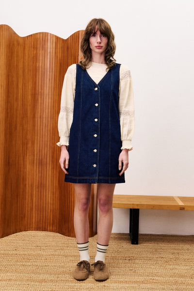 Jumper en denim Nala bleu nuit FRNCH Québec, Canada