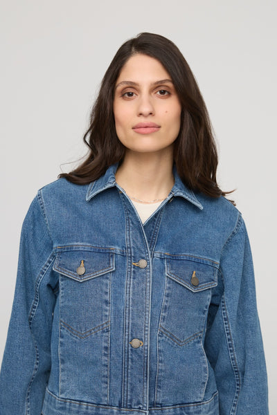 Midweight Denim Pleated Jacket Vintage Wash DU/ER Québec, Canada