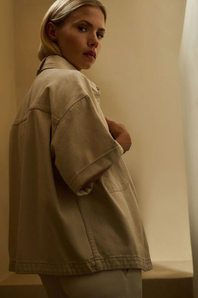 Veste en denim beige désert Yaya  Québec, Canada