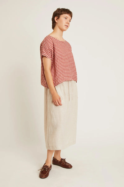 Top en lin JOANNA à petits carreaux vichy Naïf Québec, Canada