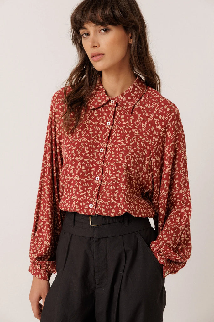 Chemise imprimé ethnique cerise Indi & Cold Québec, Canada