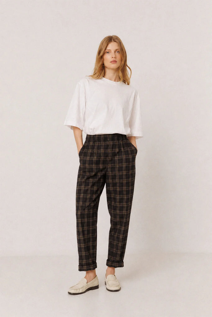 Pantalon microvelours à carreaux chocolat Indi & Cold Québec, Canada