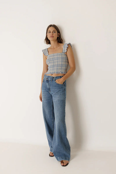 Crop top élastique bleu britannique Indi & Cold Québec, Canada