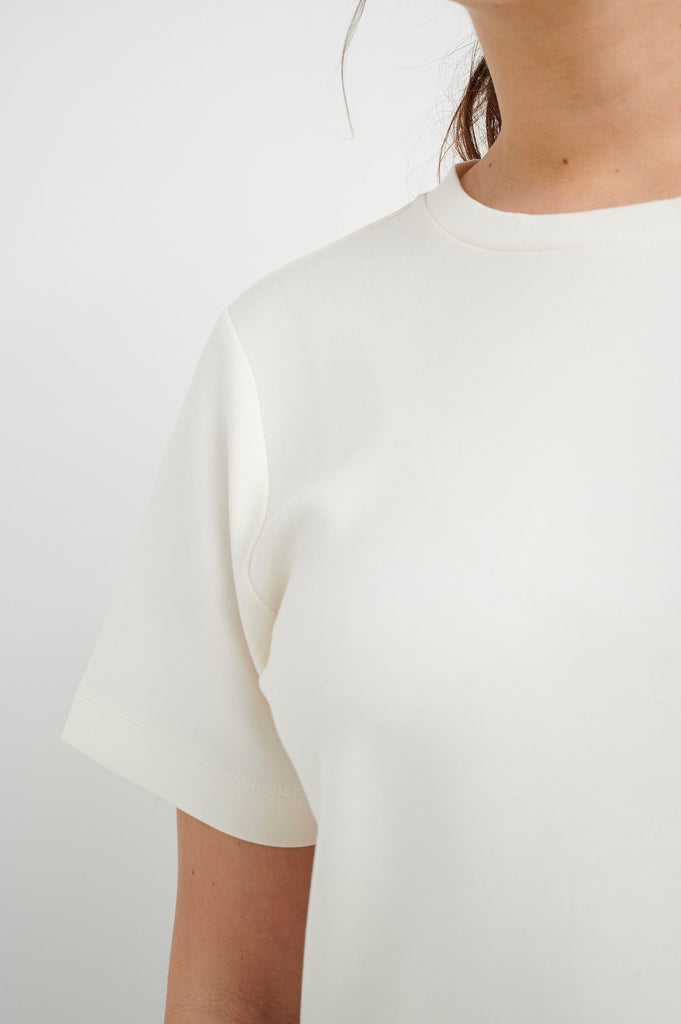 Top blanc femme manches courtes