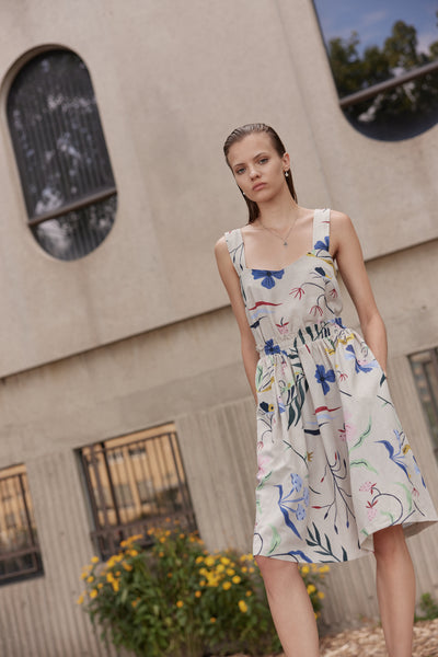 Robe Priam caterpillar colored Ève Gravel chez Jupon Pressé, Québec, Canada